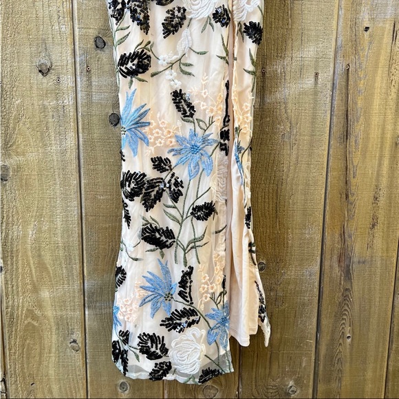 Cream Showstopper Embroidered Sequin Bodycon Maxi Dress 🌿 - Picture 6 of 10